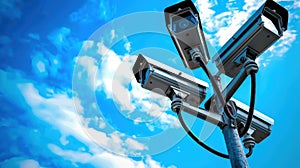 The surveillance security cameras.AI generated image