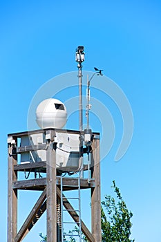 Surveillance system cameras on a tower, Italy