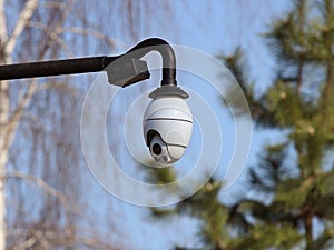 The surveillance system is located on a pole in the open. Threat to confidentiality and protection of personal data. Security