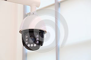 Surveillance video camera with led backlight on white background