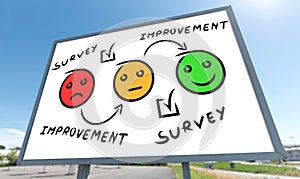 Survey concept on a billboard