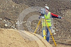 Cadastral survey of locality by surveyor photo