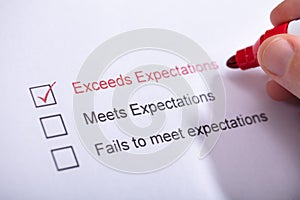 Survey With Exceeded Expectations Checked