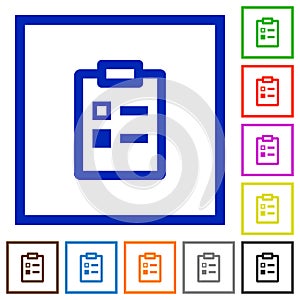 Survey flat framed icons