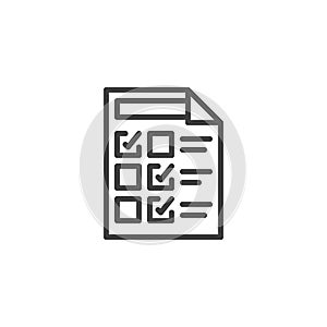 Survey form line icon