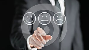 Survey, giving feedback, poll questionnaire and customer experience concept. photo
