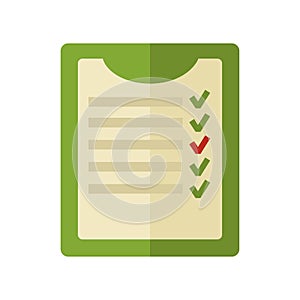 Survey green checklist flat design