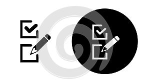 Survey icon set in flat style Questionnaire symbol