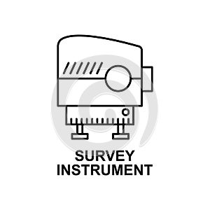 survey instrument icon. Element of measuring instruments icon with name for mobile concept and web apps. Thin line survey instrume