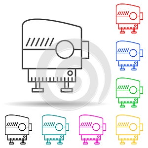 Survey instrument multi color style icon. Simple thin line, outline vector of measuring Instruments icons for ui and ux