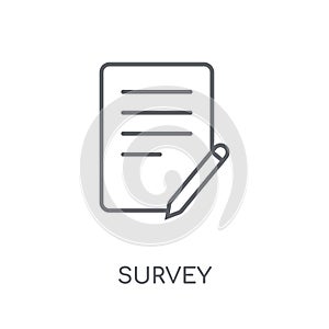 Survey linear icon. Modern outline Survey logo concept on white