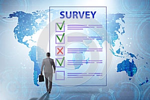 Survey questionnaire with tick boxes