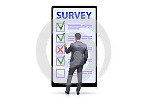 Survey questionnaire with tick boxes