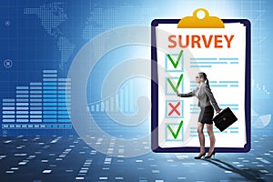 Survey questionnaire with tick boxes