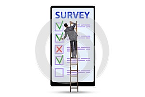 Survey questionnaire with tick boxes