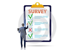 Survey questionnaire with tick boxes