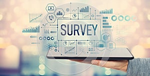 Survey with tablet computer
