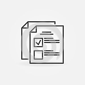 Survey or to do list vector icon in linear style