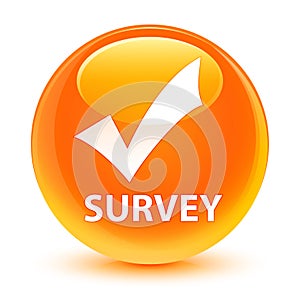 Survey (validate icon) glassy orange round button photo