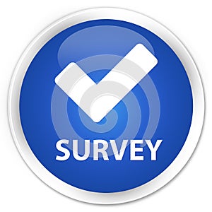 Survey (validate icon) premium blue round button photo