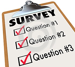 Survey Word Checklist Clipboard Polling Customers Feedback photo