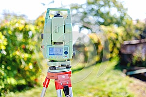 Surveying equipment with transit total station and theodolite