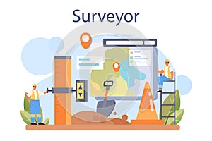 Surveyor concept. Land surveying technology, geodesy science