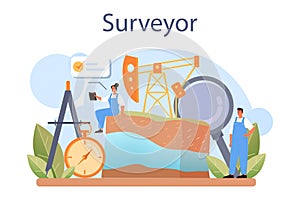 Surveyor concept. Land surveying technology, geodesy science