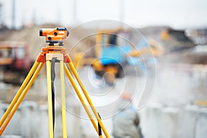 Surveyor equipment optical level outdoors