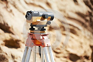 Surveyor equipment optical level outdoors