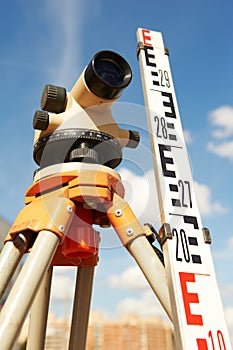 Surveyor equipment outdoors photo