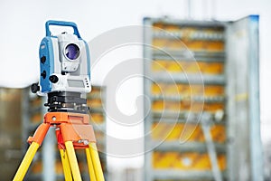 Surveyor equipment theodolie outdoors