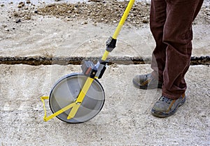 Surveyor with measuring wheel odometer