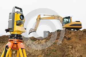Surveyor theodolite on tripod