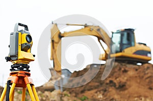 Surveyor theodolite on tripod