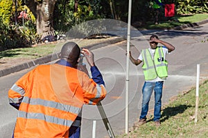 Surveyor Tripod Lens Teamwork