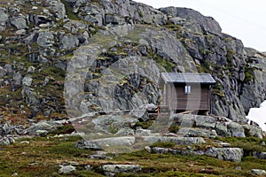 Survival cabin on the way to Trolltunga, Hordaland county, Norway