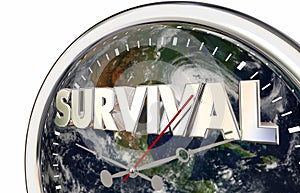 Survival Countdown Planet Earth World Clock 3d Illustration