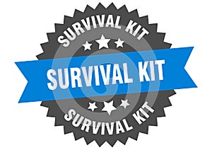 survival kit sign. survival kit round isolated ribbon label.