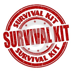 Survival kit sign or stamp