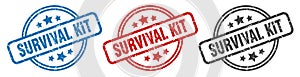 survival kit stamp. survival kit round isolated sign.