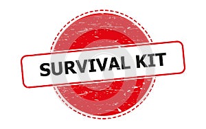 Survival kit stamp on white