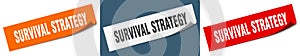 survival strategy banner. survival strategy speech bubble label set.