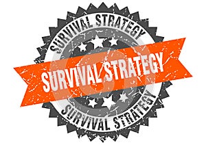 Survival strategy stamp. survival strategy grunge round sign.