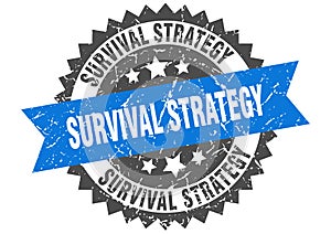 survival strategy stamp. survival strategy grunge round sign.