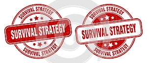 Survival strategy stamp. survival strategy label. round grunge sign