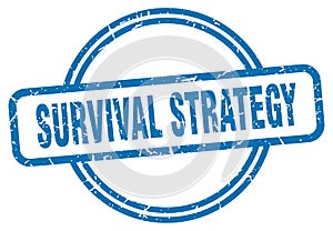 survival strategy stamp. survival strategy round grunge sign.