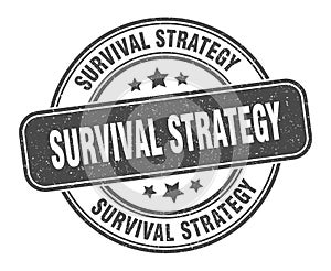 survival strategy stamp. survival strategy round grunge sign.