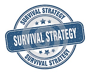 survival strategy stamp. survival strategy round grunge sign.
