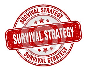 survival strategy stamp. survival strategy round grunge sign.